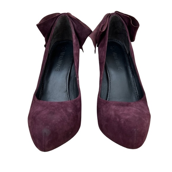 Vera Wang Suede Bow Platform Heels - Picture 2 of 8